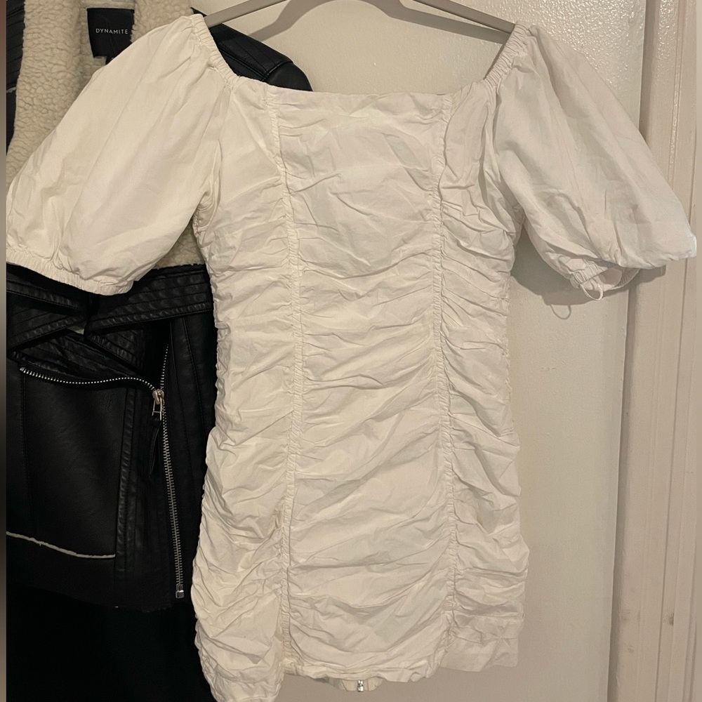 White mini dress